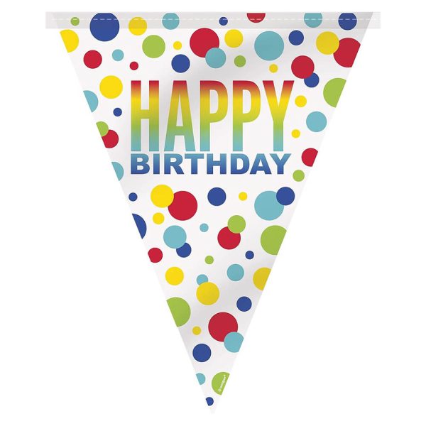 ΓΙΡΛΑΝΤΑ HAPPY BIRTHDAY ΣΗΜΑΙΑΚΙΑ RAINBOW SPOTS 3.65Μ /U73089