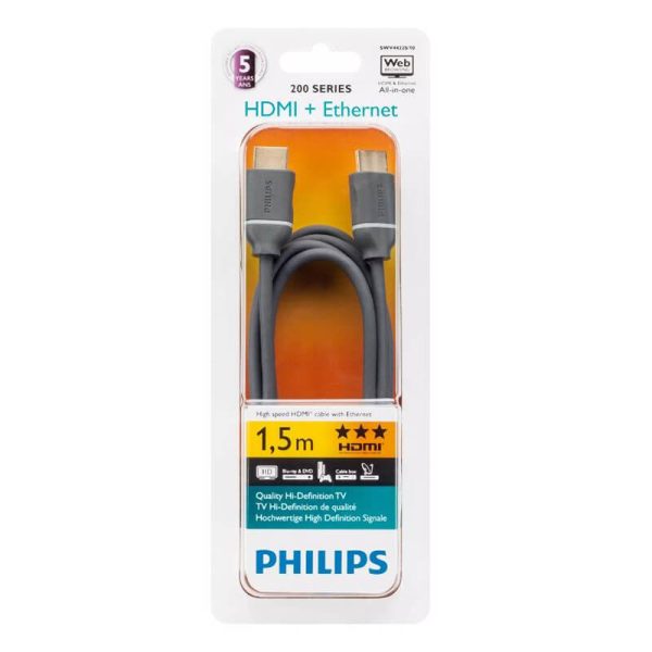 PHILIPS ΚΑΛΩΔΙΟ HDMI SWV4432S/10 Ether 1.5m Black