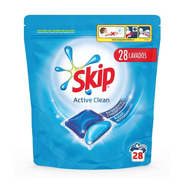 SKIP ΚΑΨΟΥΛΕΣ 28ΤΜΧ ACTIVE CLEAN DOUBLE ACTION 616gr