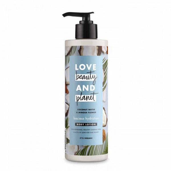LOVE BEAUTY AND PLANET BODY LOTION ΚΡΕΜΑ ΣΩΜΑΤΟΣ 400ml PUMP COCONUT WATER & MIMOSA FLOWER