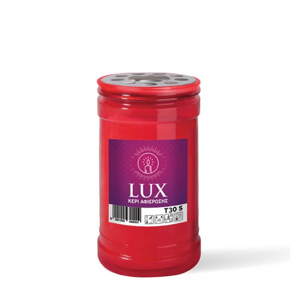 LUX ΚΕΡΙ ΑΦΙΕΡΩΣΗΣ 30T 6.5x10.5εκ. ΚΟΚΚΙΝΟ 140gr