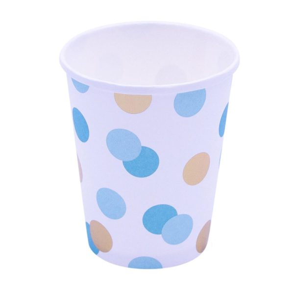PARTY SET ΠΟΤΗΡΙΑ BLUE & GOLD DOTS 250ml. 8τεμ. /15925