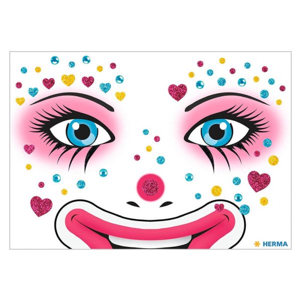 ΑΥΤΟΚΟΛΛΗΤΑ ΠΡΟΣΩΠΟΥ Herma face art sticker Clown Annie 15428