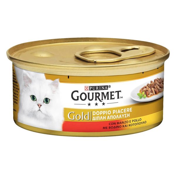 GOURMET ΚΟΝΣΕΡΒΑ ΓΑΤΑΣ 85gr GOLD ΒΟΔΙΝΟ ΚΑΙ ΚΟΤΟΠΟΥΛΟ