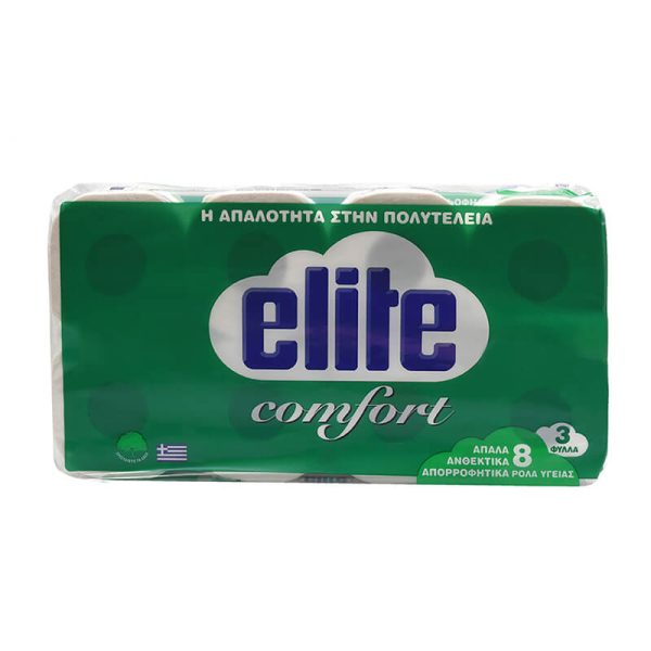 ELITE ΧΑΡΤΙ ΥΓΕΙΑΣ COMFORT 8 ρολλά X 95g 3 φύλλα