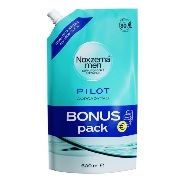 NOXZEMA ΑΦΡΟΛΟΥΤΡΟ 600ml MEN PILOT BONUS PACK