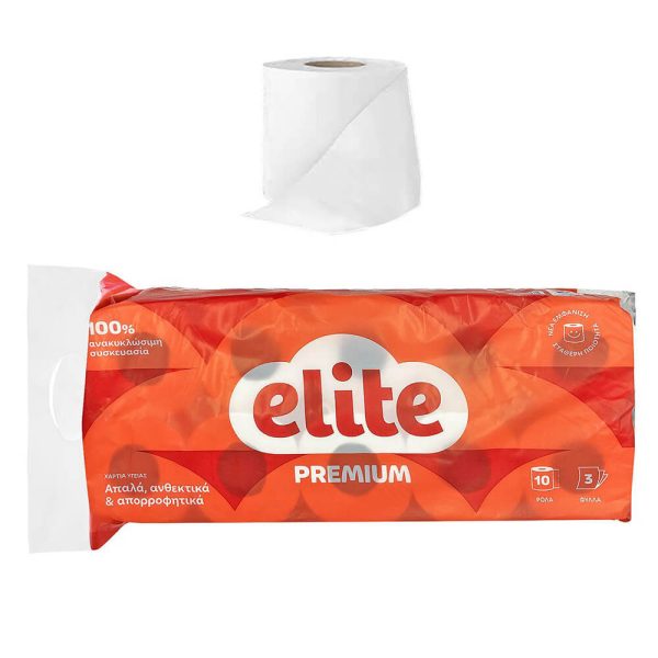 ELITE ΧΑΡΤΙ ΥΓΕΙΑΣ PREMIUM 10 ρολλά X 75g 3 φύλλα