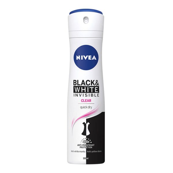 NIVEA DEO SPRAY 150ml INVISIBLE BLACK & WHITE CLEAR