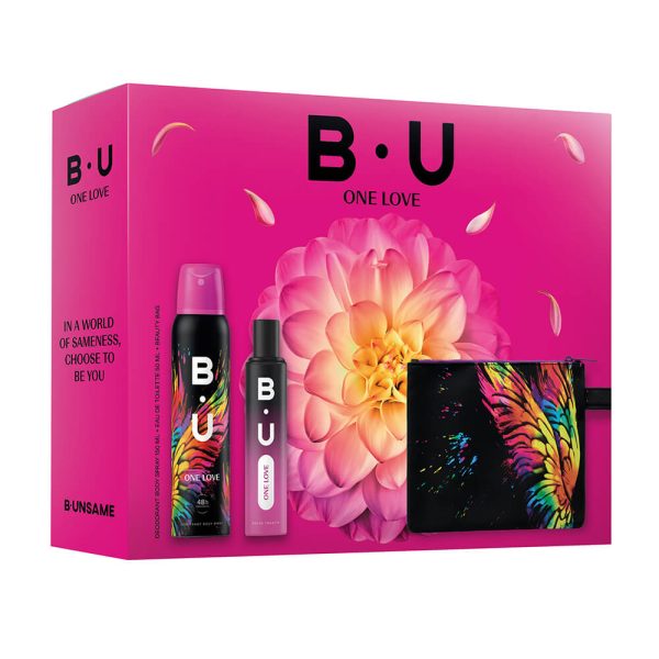 BU GIFT SET ONE LOVE DEO BODY SPRAY 150ml + EDT 50ml + BEAUTY BAG