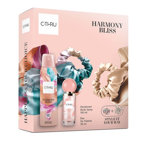 C-THRU GIFT SET HARMONY BLISS DEO BODY SPRAY 150ml + EDT 30ml + ΣΟΥΡΑ ΜΑΛΛΙΩΝ