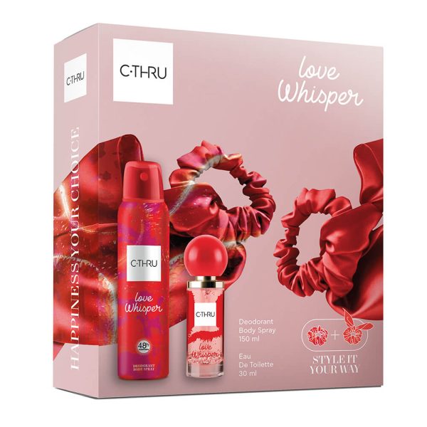 C-THRU GIFT SET LOVE WHISPER DEO BODY SPRAY 150ml + EDT 30ml + ΣΟΥΡΑ ΜΑΛΛΙΩΝ