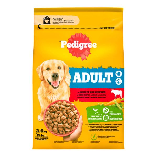 PEDIGREE ΚΡΟΚΕΤΕΣ ΣΚΥΛΟΥ 2.6kg ΜΟΣΧΑΡΙ & ΛΑΧΑΝΙΚΑ