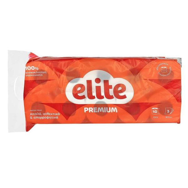 ELITE ΧΑΡΤΙ ΥΓΕΙΑΣ PREMIUM 10 ρολλά X 75g 3 φύλλα