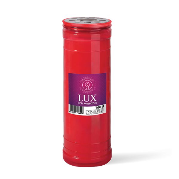 LUX ΚΕΡΙ ΑΦΙΕΡΩΣΗΣ 60T 6.6Χ21.5εκ. ΚΟΚΚΙΝΟ 284gr