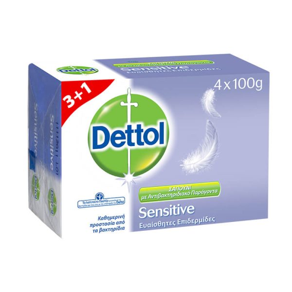 DETTOL ΣΑΠΟΥΝΙ 100gr SENSITIVE (3+1)