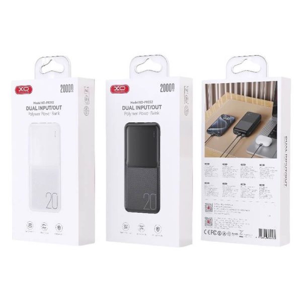 POWER BANK 20000mAh XO PR252 LIGHTED MOBILE ΜΑΥΡΟ