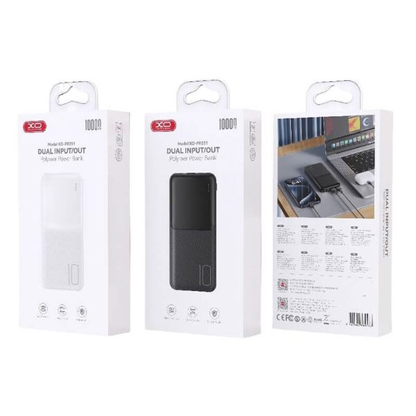 POWER BANK 10000mAh XO PR251 LIGHTED MOBILE ΜΑΥΡΟ