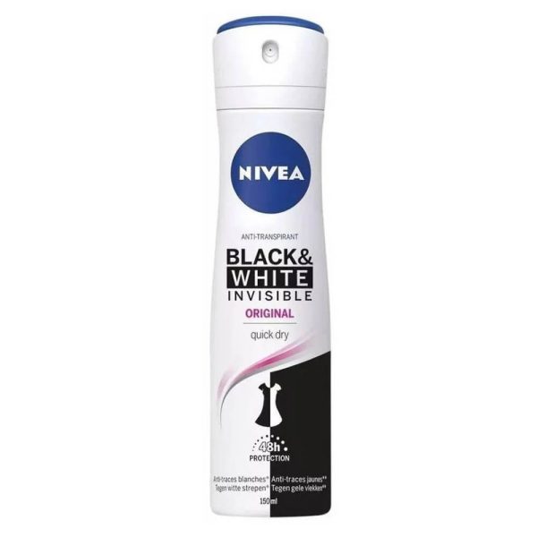 NIVEA DEO SPRAY 150ml INVISIBLE BLACK & WHITE ORIGINAL