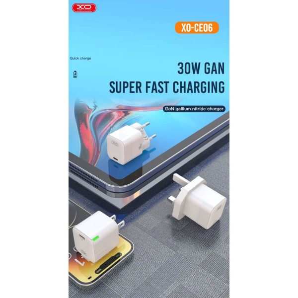ΦΟΡΤΙΣΤΗΣ ΜΕ ΚΑΛΩΔΙΟ LIGHTING 30W PD ΓΡΗΓΟΡΗΣ ΦΟΡΤΙΣΗΣ White XO-CE06