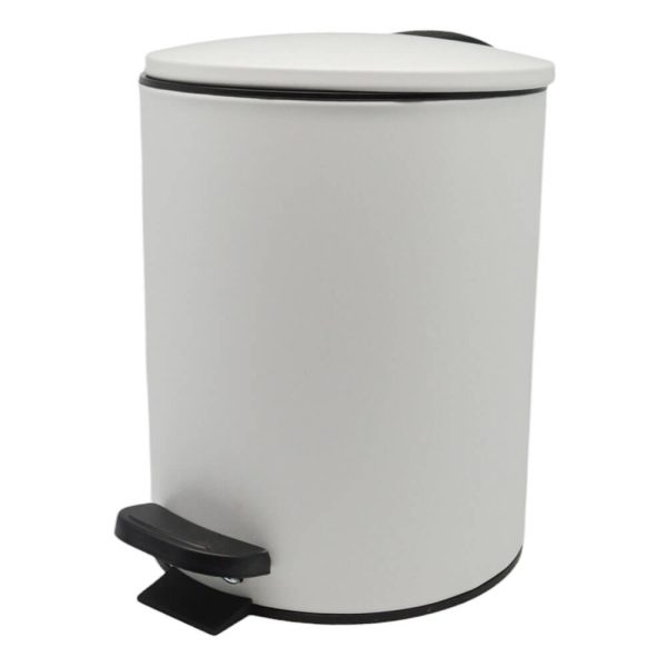 ΠΕΝΤΑΛ ΜΠΑΝΙΟΥ 5lt INOX ΛΕΥΚΟ ΜΑΤ SOFT CLOSE 842803