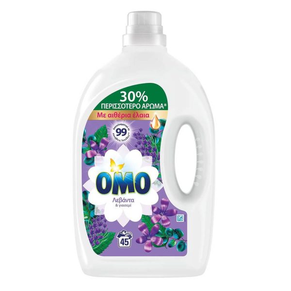OMO ΥΓΡΟ ΠΛΥΝΤΗΡΙΟΥ 45μεζ. ΛΕΒΑΝΤΑ & ΓΙΑΣΕΜΙ 2,25Lt