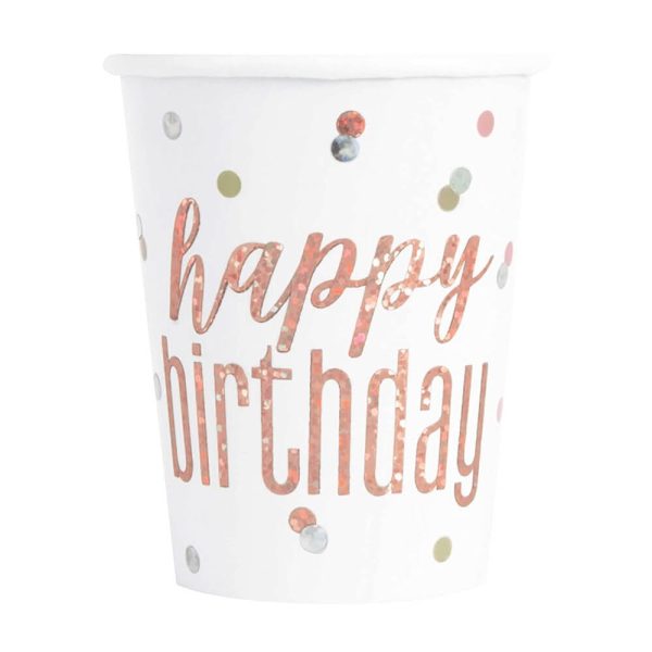 PARTY SET ΠΟΤΗΡΙΑ HAPPY BIRTHDAY ROSE GOLD 256ml 8τεμ. /82220