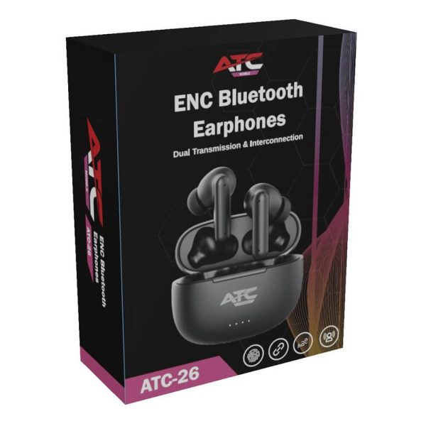 ΑΚΟΥΣΤΙΚΑ Bluetooth TWS ATC-26 ΜΑΥΡΑ