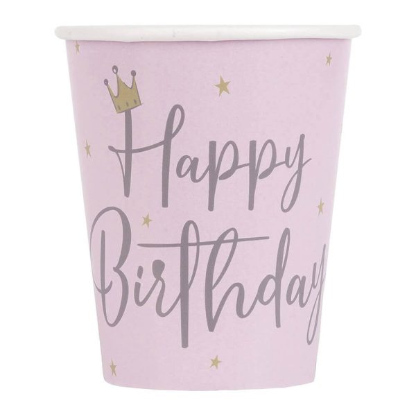 PARTY SET ΠΟΤΗΡΙΑ HAPPY BIRTHDAY PINK 270ml 8τεμ. /82243