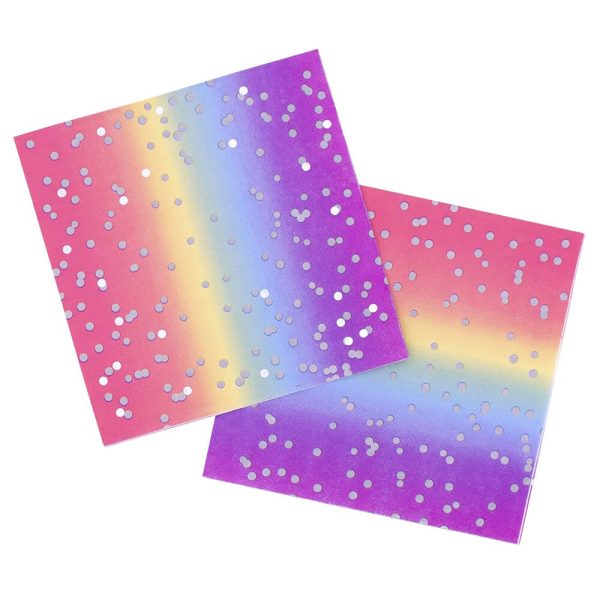 PARTY SET ΧΑΡΤΟΠΕΤΣΕΤΕΣ RAINBOW OMBRE ΦΑΓΗΤΟΥ 33εκ. 16τεμ. /015931