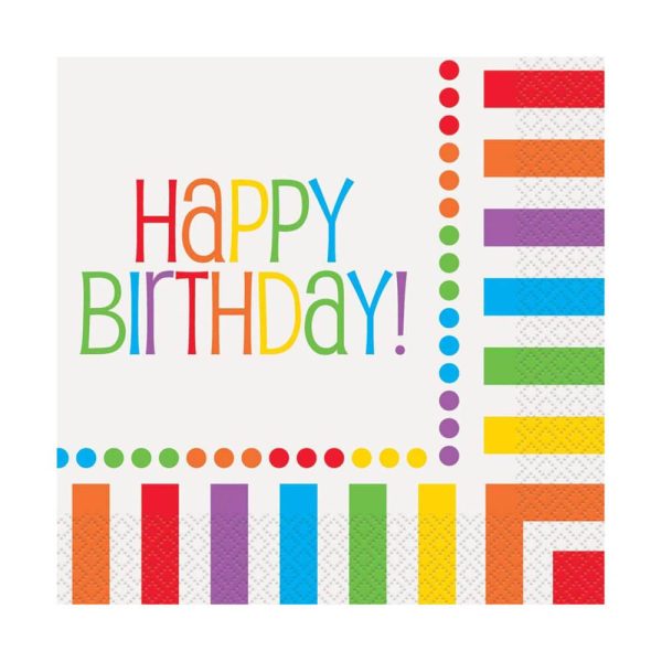 PARTY SET ΧΑΡΤΟΠΕΤΣΕΤΕΣ HAPPY BIRTHDAY RAINBOW ΦΑΓΗΤΟΥ 33εκ. 16τεμ. /47112