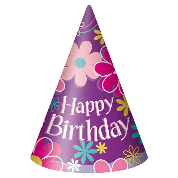 PARTY SET ΚΑΠΕΛΑ FLOWERS HAPPY BIRTHDAY 8τεμ. /40281
