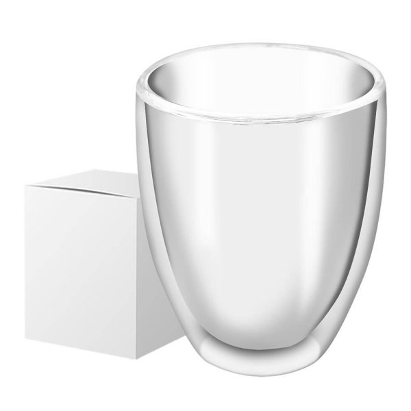 ΚΟΥΠΑ ΓΥΑΛΙΝΗ ΜΕ ΔΙΠΛΟ ΤΟΙΧΩΜΑ Borosilicate 12x8εκ. 350ml Νο.2160