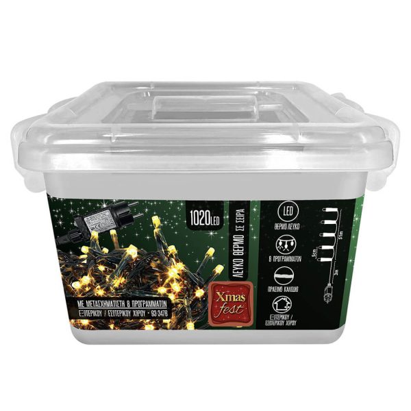 ΛΑΜΠΑΚΙΑ LED 1020L ΛΕΥΚΟ ΘΕΡΜΟ ΜΕ ΠΡΟΓΡΑΜΜΑ ΕΞΩΤΕΡΙΚΟΥ ΧΩΡΟΥ 54m 3476