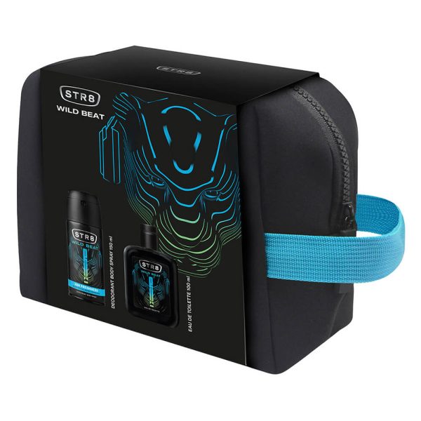 STR8 GIFT SET WILD BEAT DEO BODY SPRAY 150ml + EDT 100ml + Beauty Bag