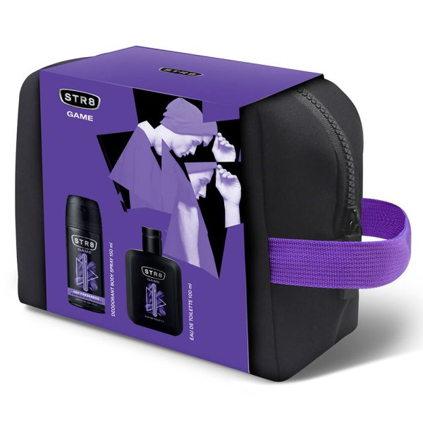 STR8 GIFT SET GAME DEO BODY SPRAY 150ml + EDT 100ml + Beauty Bag