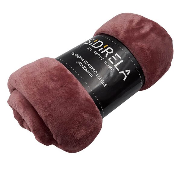 ΚΟΥΒΕΡΤΑ FLEECE 200Χ220εκ. ΒΕΛΟΥΔΟ ΡΟΖ 0464