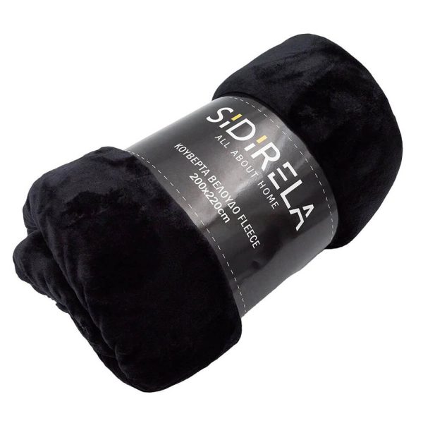 ΚΟΥΒΕΡΤΑ FLEECE 200Χ220εκ. ΒΕΛΟΥΔΟ ΜΑΥΡΟ 0464