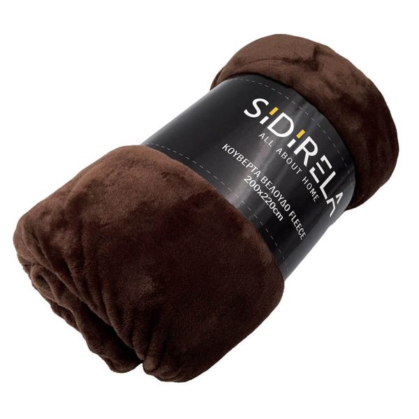 ΚΟΥΒΕΡΤΑ FLEECE 200Χ220εκ. ΒΕΛΟΥΔΟ ΚΑΦΕ 0464