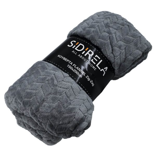 ΚΟΥΒΕΡΤΑ FLANNEL ZIG ZAG 150Χ200εκ. ΓΚΡΙ 4502