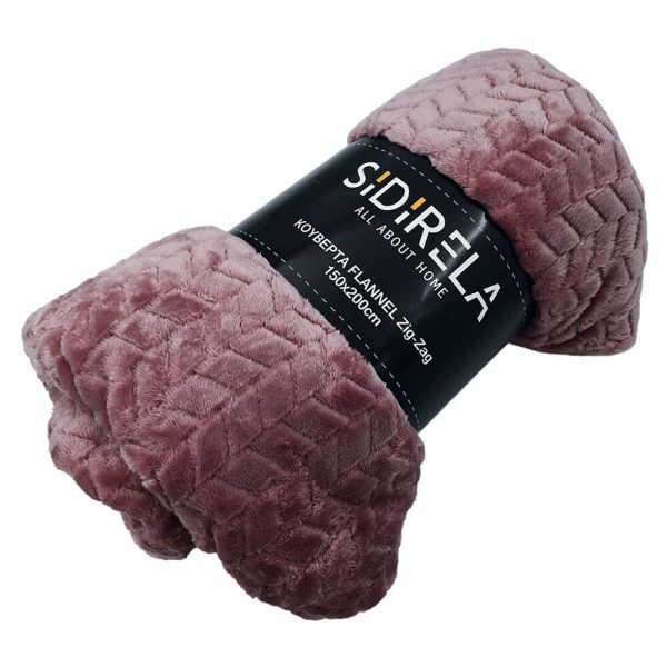 ΚΟΥΒΕΡΤΑ FLANNEL ZIG ZAG 150Χ200εκ. ΡΟΖ 4502