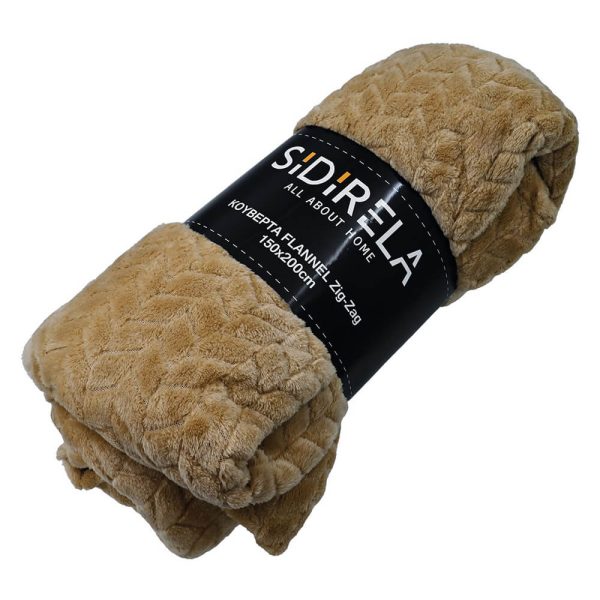 ΚΟΥΒΕΡΤΑ FLANNEL ZIG ZAG 150Χ200εκ. ΜΠΕΖ 4502