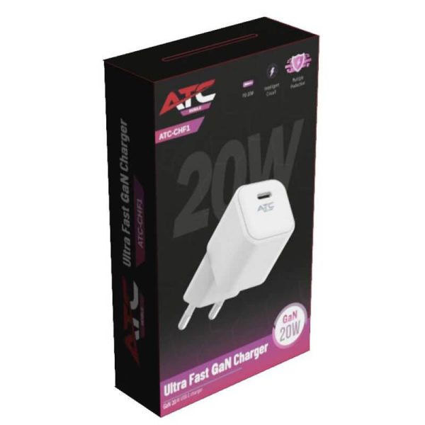 ΦΟΡΤΙΣΤΗΣ 20W EU ULTRA FAST GaN CHARGER PD TYPE C ΛΕΥΚΟ ATC-CHF1