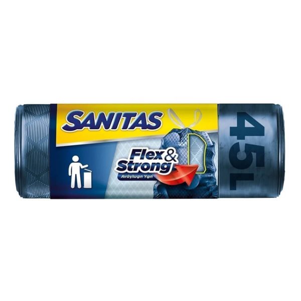 SANITAS ΣΑΚΟΥΛΕΣ ΑΠΟΡΡΙΜΜΑΤΩΝ FLEX & STRONG 45L 52Χ75εκ. 10τεμ.