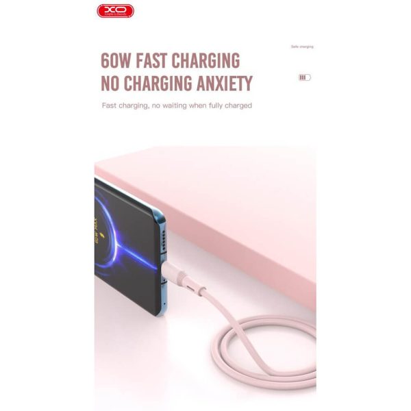 ΚΑΛΩΔΙΟ ΦΟΡΤΙΣΗΣ TYPE C to TYPE C 1m 60W ΡΟΖ XO-NBQ226B