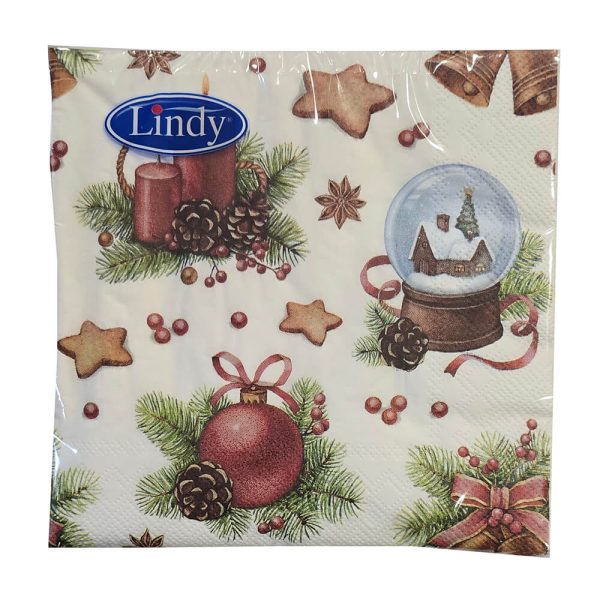 LINDY ΧΑΡΤΟΠΕΤΣΕΤΕΣ ΧΡΙΣΤΟΥΓΕΝΝΙΑΤΙΚΕΣ 33Χ33εκ. 3φυλ. 20τεμ. /330049