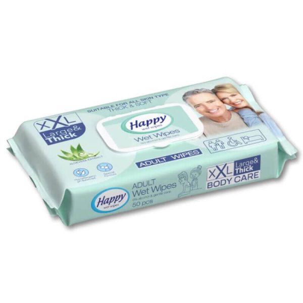 HAPPY ΥΓΡΑ ΜΑΝΤΗΛΑΚΙΑ ΕΝΗΛΙΚΩΝ 48τεμ. 30X20εκ.