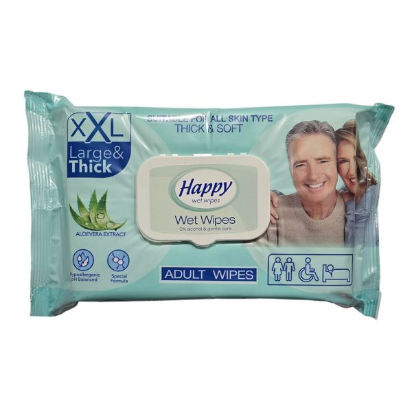 HAPPY ΥΓΡΑ ΜΑΝΤΗΛΑΚΙΑ ΕΝΗΛΙΚΩΝ 48τεμ. 30X20εκ.