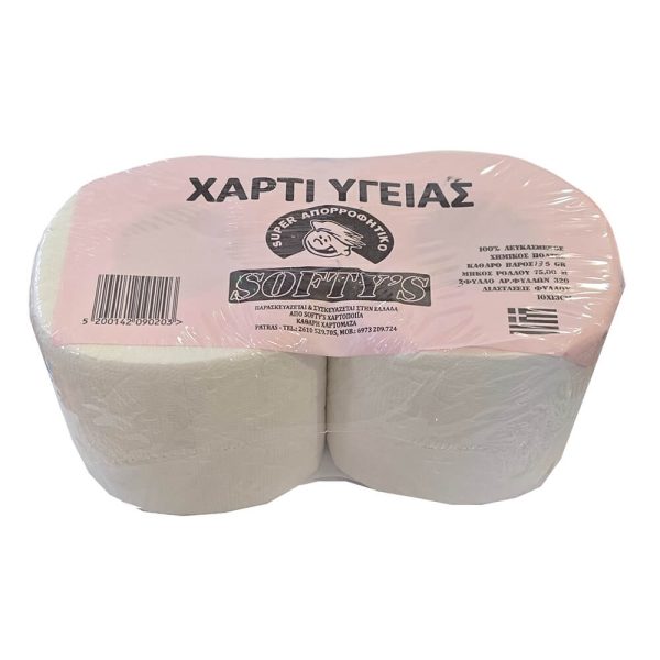 SOFTYS ΧΑΡΤΙ ΥΓΕΙΑΣ ΓΚΟΦΡΕ 3φ. 2 ρολλά X 135g
