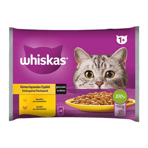 WHISKAS ΤΡΟΦΗ ΓΑΤΑΣ ΣΕ ΖΕΛΕ ΣΕΤ 4x85g ΚΟΤΟΠΟΥΛΟ-ΓΑΛΟΠΟΥΛΑ