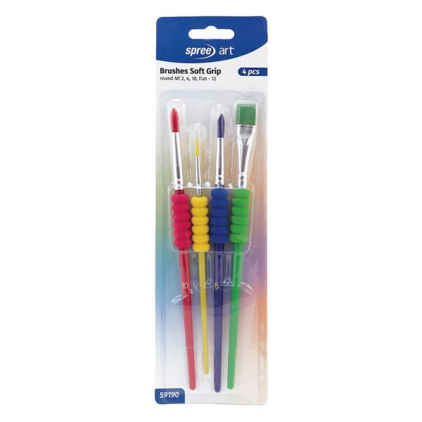 ΠΙΝΕΛΑ ΖΩΓΡΑΦΙΚΗΣ ΣΕΤ 4τεμ. ΜΕ ΛΑΒΗ GRIP /59190